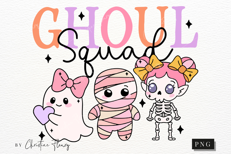 Ghoul Squad Halloween PNG | Coquette Girly PNG