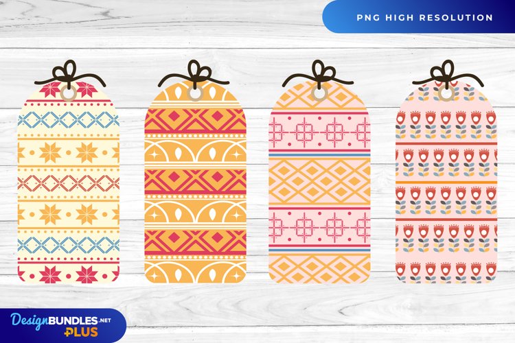 Girly Shaped Tags with Pattern