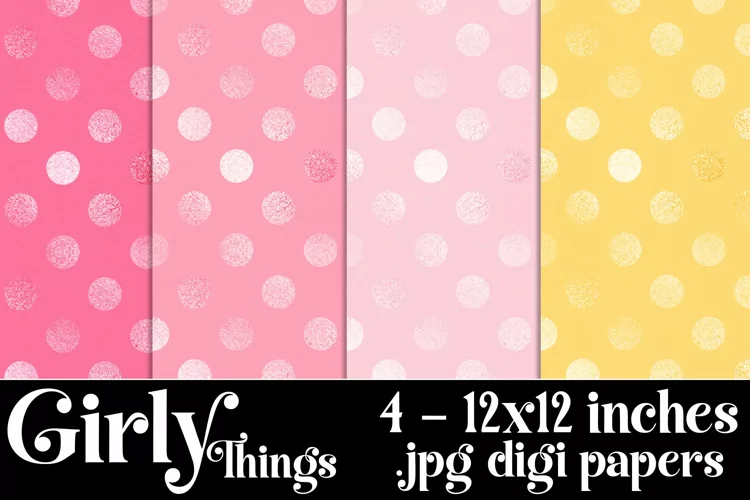 Girly Things Color Palette, Polka Dots 12x12 Backgrounds