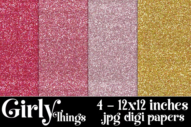 Girly Things Color Palette, 12x12 Glitter Backgrounds