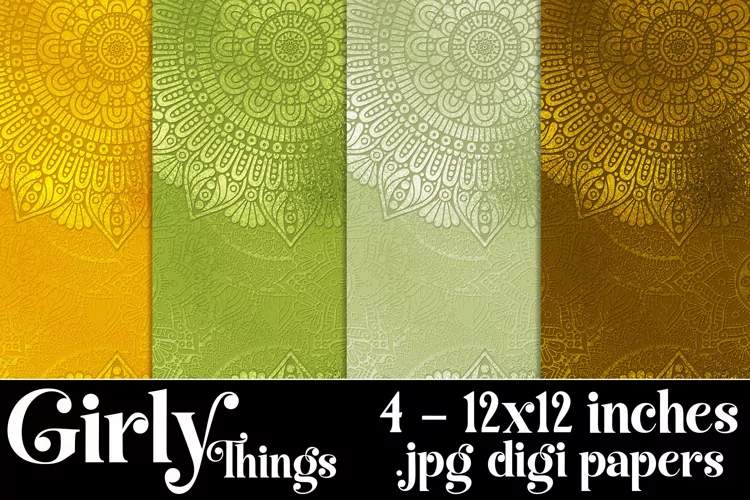 Girly Things Color Palette, 12x12 Mandala Pattern Background