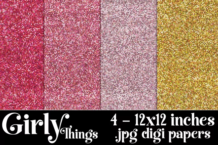 Girly Things Color Palette, 12x12 Marlo Glitter Backgrounds