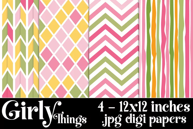 Girly Things Color Palette, 12x12 Girly Patterns Backgrounds