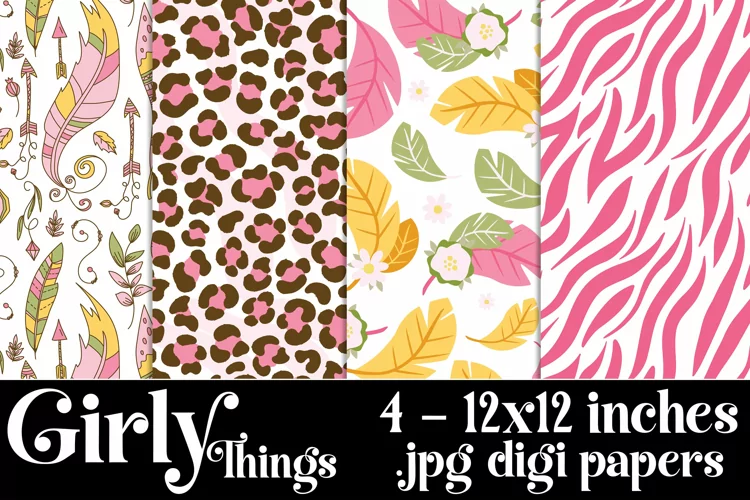 Girly Things Color Palette, 12x12 Girly Patterns Backgrounds