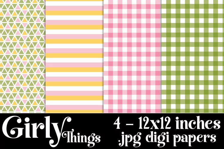 Girly Things Color Palette, 12x12 Girly Patterns Backgrounds