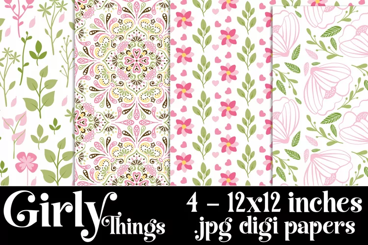 Girly Things Color Palette, 12x12 Girly Patterns Backgrounds