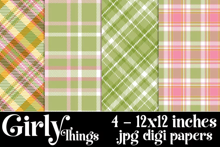 Girly Things Color Palette, 12x12 Plaid Patterns Backgrounds