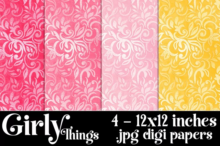 Girly Things Color Palette, 12x12 Pretty Pattern Background