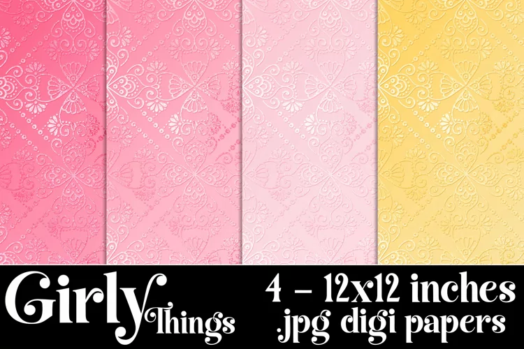 Girly Things Color Palette, 12x12 Pretty Pattern Background