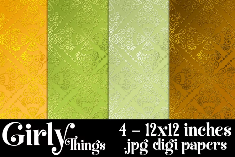 Girly Things Color Palette, 12x12 Pretty Pattern Background