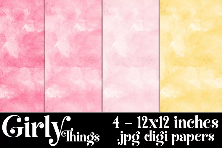 Girly Things Color Palette, 12x12 Watercolor Backgrounds