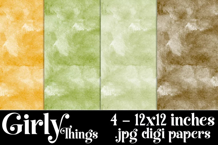 Girly Things Color Palette, 12x12 Watercolor Backgrounds