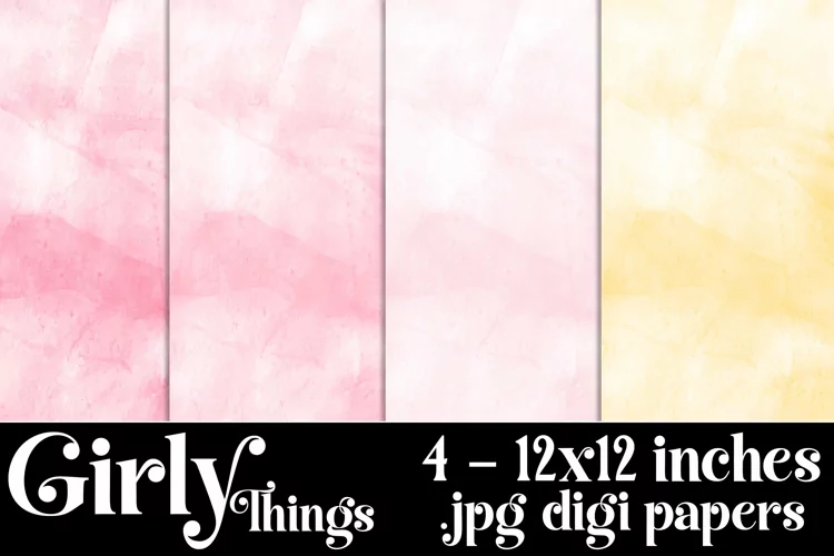 Girly Things Color Palette, 12x12 Watercolor Backgrounds