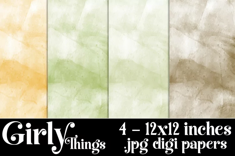 Girly Things Color Palette, 12x12 Watercolor Backgrounds
