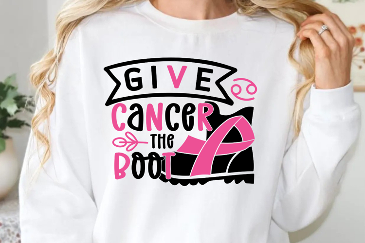 Give cancer the boot SVG, Cancer Awareness SVG example image 1