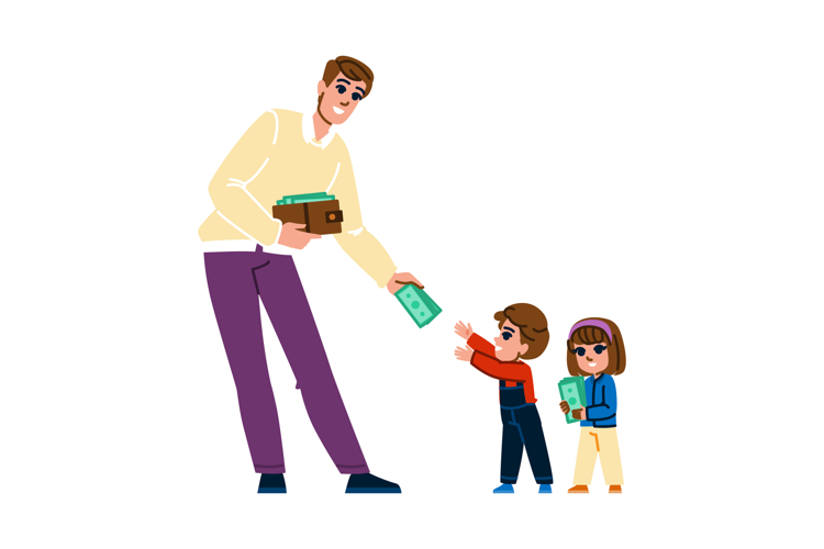 savings give money kid vector