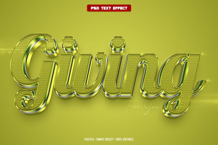 Giving 3D editable text effect example image 1