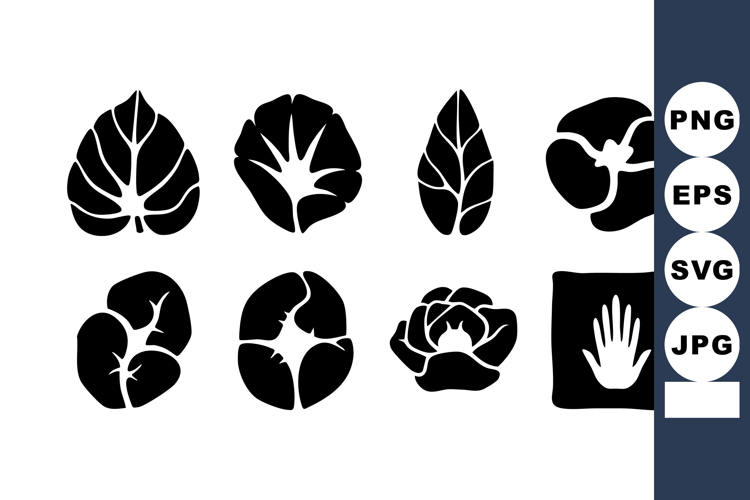 Leaf Black And White Clipart Image 13