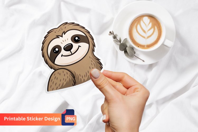 Glad Sloth Sticker, Sloth Lover Sticker, Animal Sticker