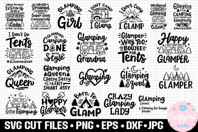Glamping SVG PNG Cricut Bundle Cut Files example image 1