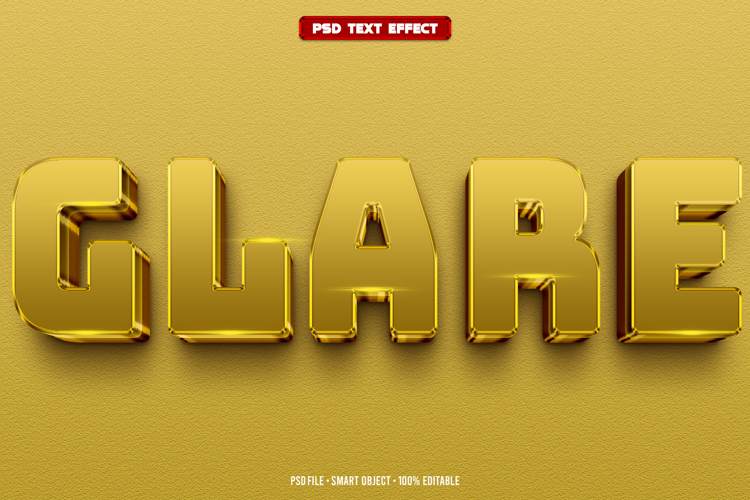 Glare 3D editable text effect