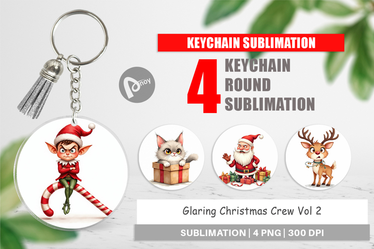 Keychain Glaring Christmas Crew