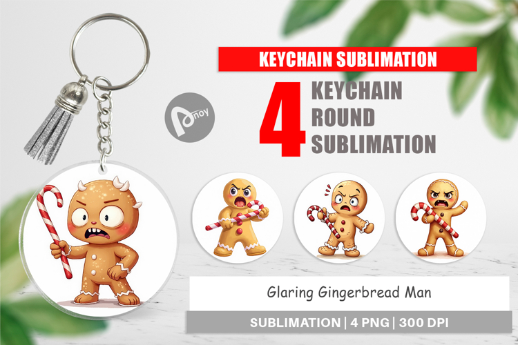 Keychain Glaring Gingerbread Man