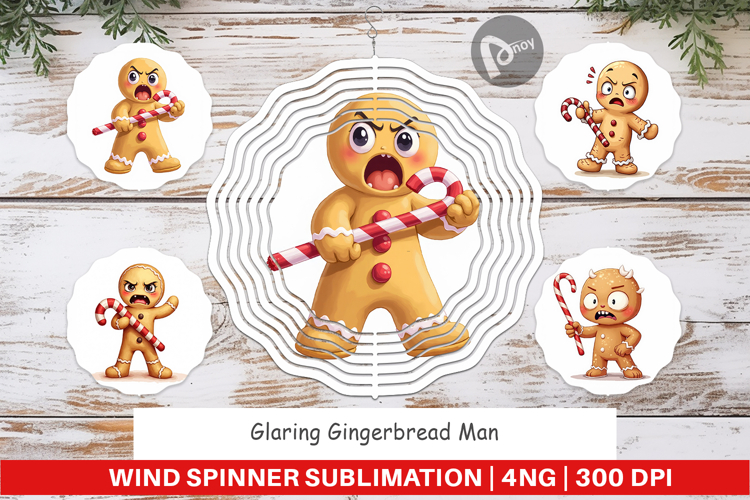 Wind Spinner Glaring Gingerbread Man
