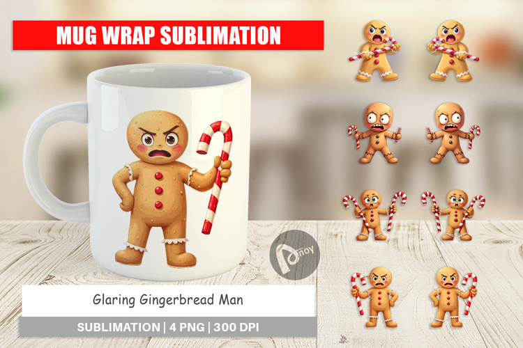 Mug Wrap Glaring Gingerbread Man
