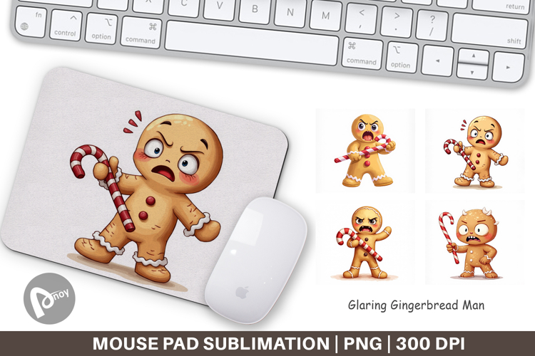 Mouse Pad Glaring Gingerbread Man