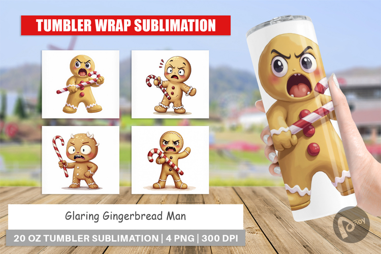 Tumbler Glaring Gingerbread Man