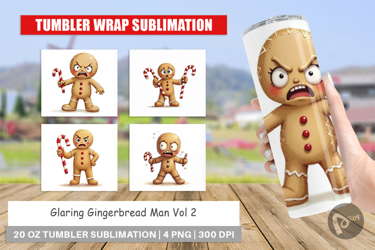 Tumbler Glaring Gingerbread Man