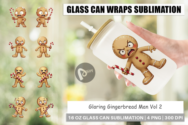 Glass Can Glaring Gingerbread Man