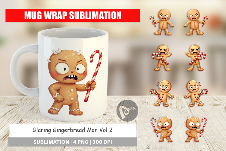 Mug Wrap Glaring Gingerbread Man