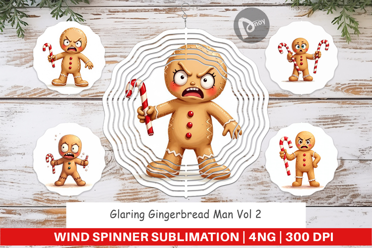 Wind Spinner Glaring Gingerbread Man