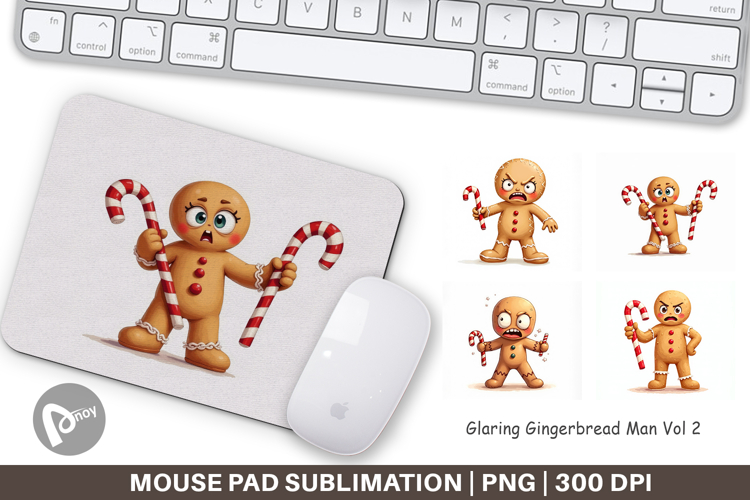 Mouse Pad Glaring Gingerbread Man