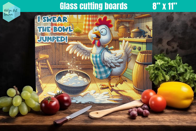 Funny farm animals | Glass Cutting Boards Kitchen