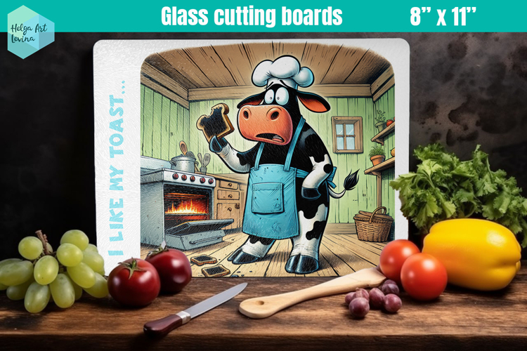 Funny farm animals | Glass Cutting Boards Kitchen