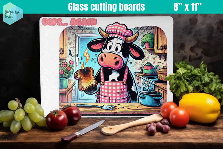 Funny farm animals | Glass Cutting Boards Kitchen
