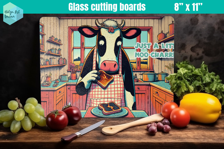 Funny farm animals | Glass Cutting Boards Kitchen