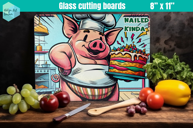 Funny farm animals | Glass Cutting Boards Kitchen