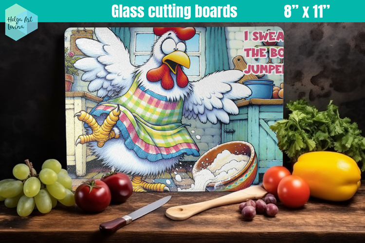 Funny farm animals | Glass Cutting Boards Kitchen