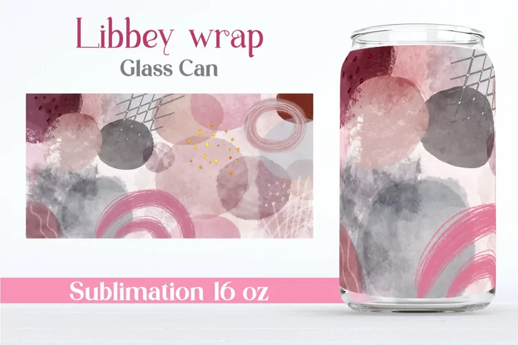Glass Can Sublimation Watercolor, Libbey Wrap Glass Can