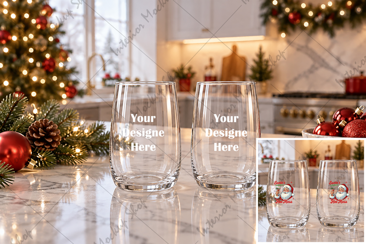 Christmas Mockup Glass Tumbler