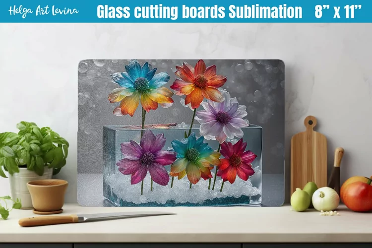 Glass Cutting Boards Kitchen | 3d flowers
