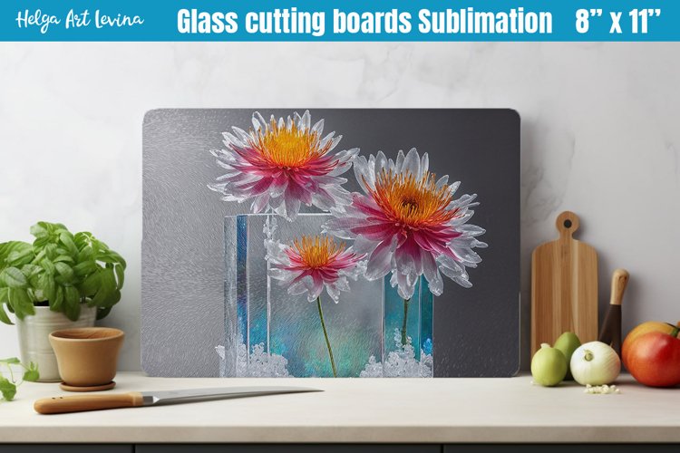 Glass Cutting Boards Kitchen | 3d flowers example image 1