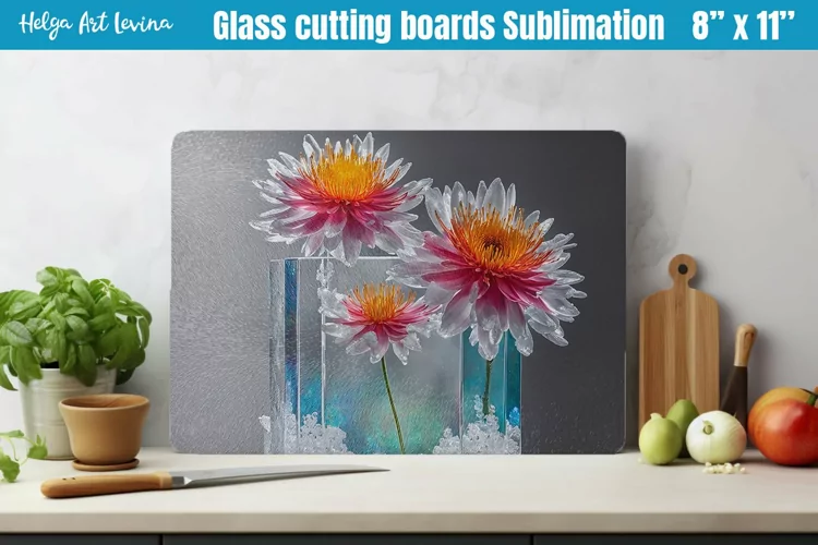 Glass Cutting Boards Kitchen | 3d flowers