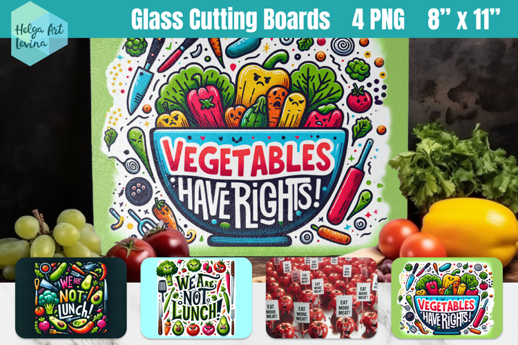 Glass Cutting Boards Kitchen | Angry vegetables