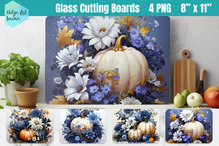 Pumpkin Glass Cutting Boards Kitchen