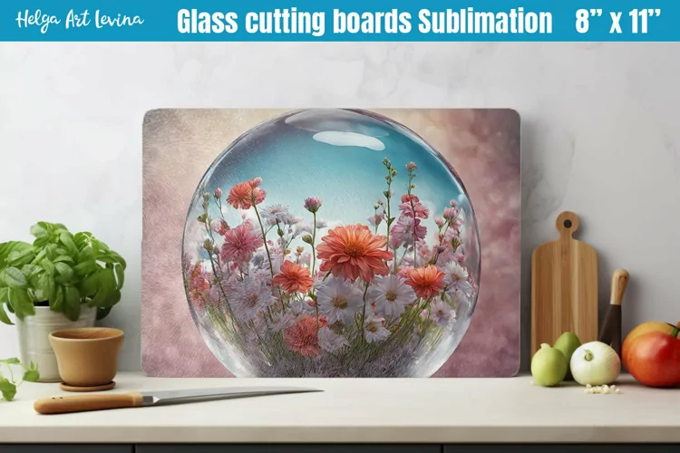 Glass Cutting Boards Kitchen | 3d flowers